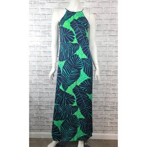 Lilly Pulitzer Under the Palms Angel Maxi Silky Elephant Ears Navy Green Size XS